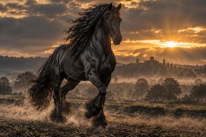 Le cheval Frison : majesté et puissance d’une race légendaire